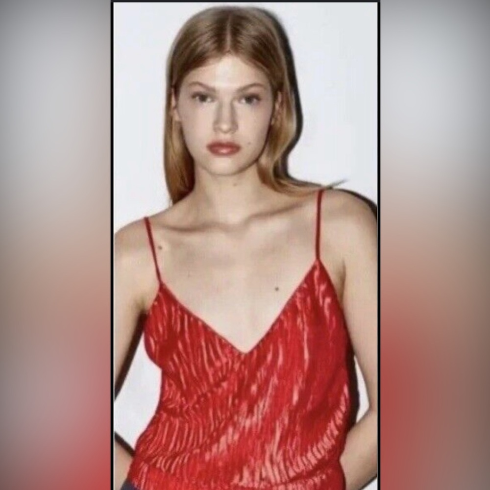 New with tags! Zara crinkle effect peplum camisole top